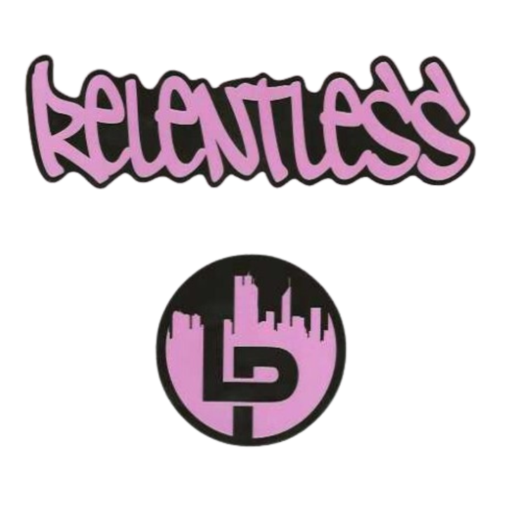 PINK RELENTLESS STICKERS